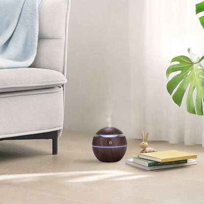 USB Aroma Humidifier Essential Oil Diffuser Ultrasonic Cool Mist Humidifier Air Humificador with 7 Color Change Air Humidifier Aroma Diffuser Essential Oil Humidifier Mist Maker Aromatherapy Wood