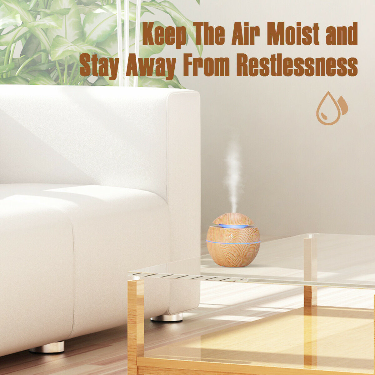 USB Aroma Humidifier Essential Oil Diffuser Ultrasonic Cool Mist Humidifier Air Humificador with 7 Color Change Air Humidifier Aroma Diffuser Essential Oil Humidifier Mist Maker Aromatherapy Wood