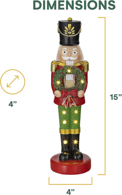 Christmas Snowman Decor Christmas Figurines Resin Snowman Lighted Decorations Indoor Christmas Nutcracker LED Holiday Light up Snowman Indoor Festive Fiber Optic Decorations