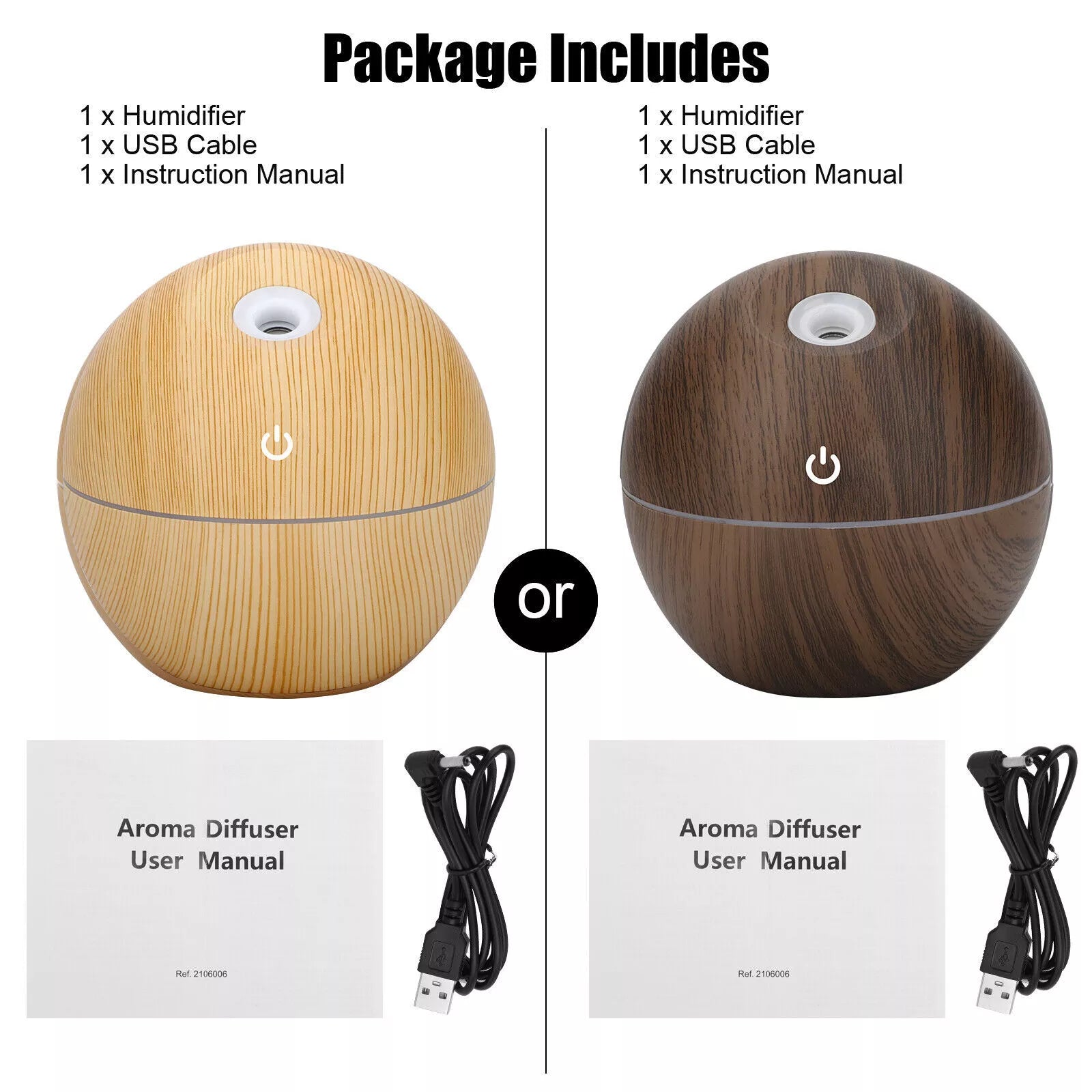 USB Aroma Humidifier Essential Oil Diffuser Ultrasonic Cool Mist Humidifier Air Humificador with 7 Color Change Air Humidifier Aroma Diffuser Essential Oil Humidifier Mist Maker Aromatherapy Wood